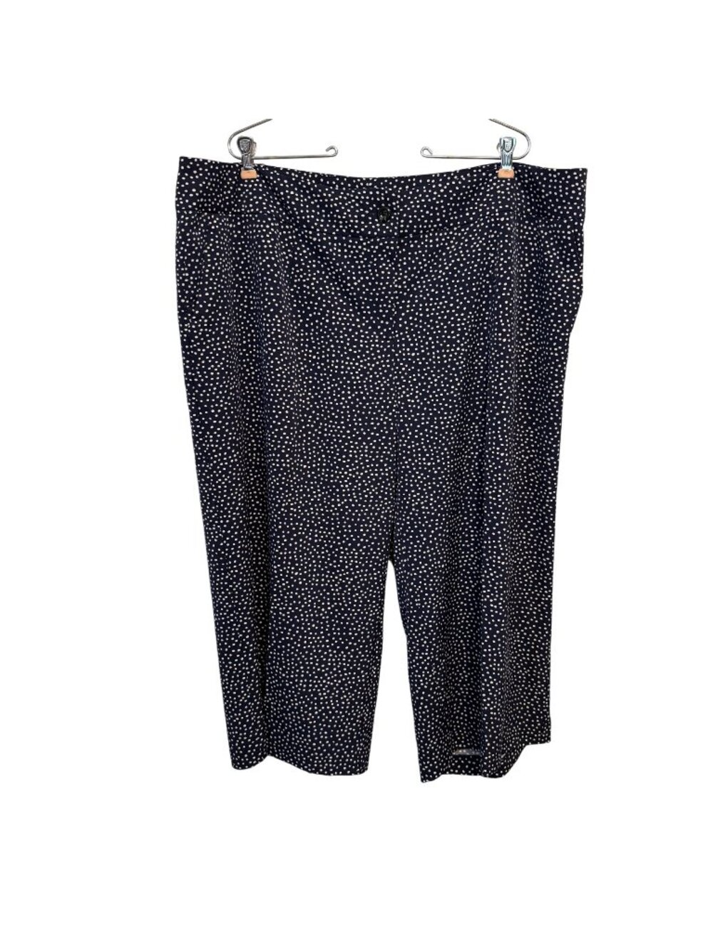 NWOT Jessica London Womens Polka Dot Capri Pants Size 24 Navy & White
